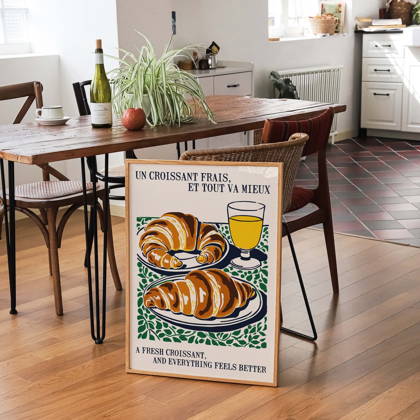 French Croissant Breakfast Print