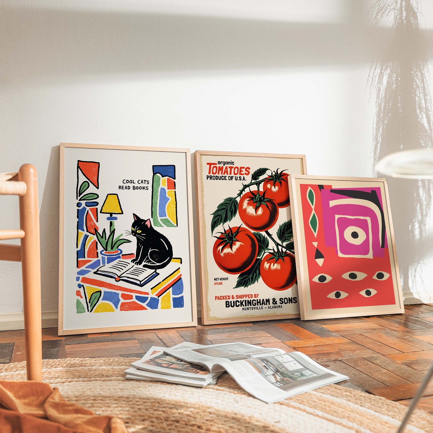Cool Cats Read Books Wall Art
