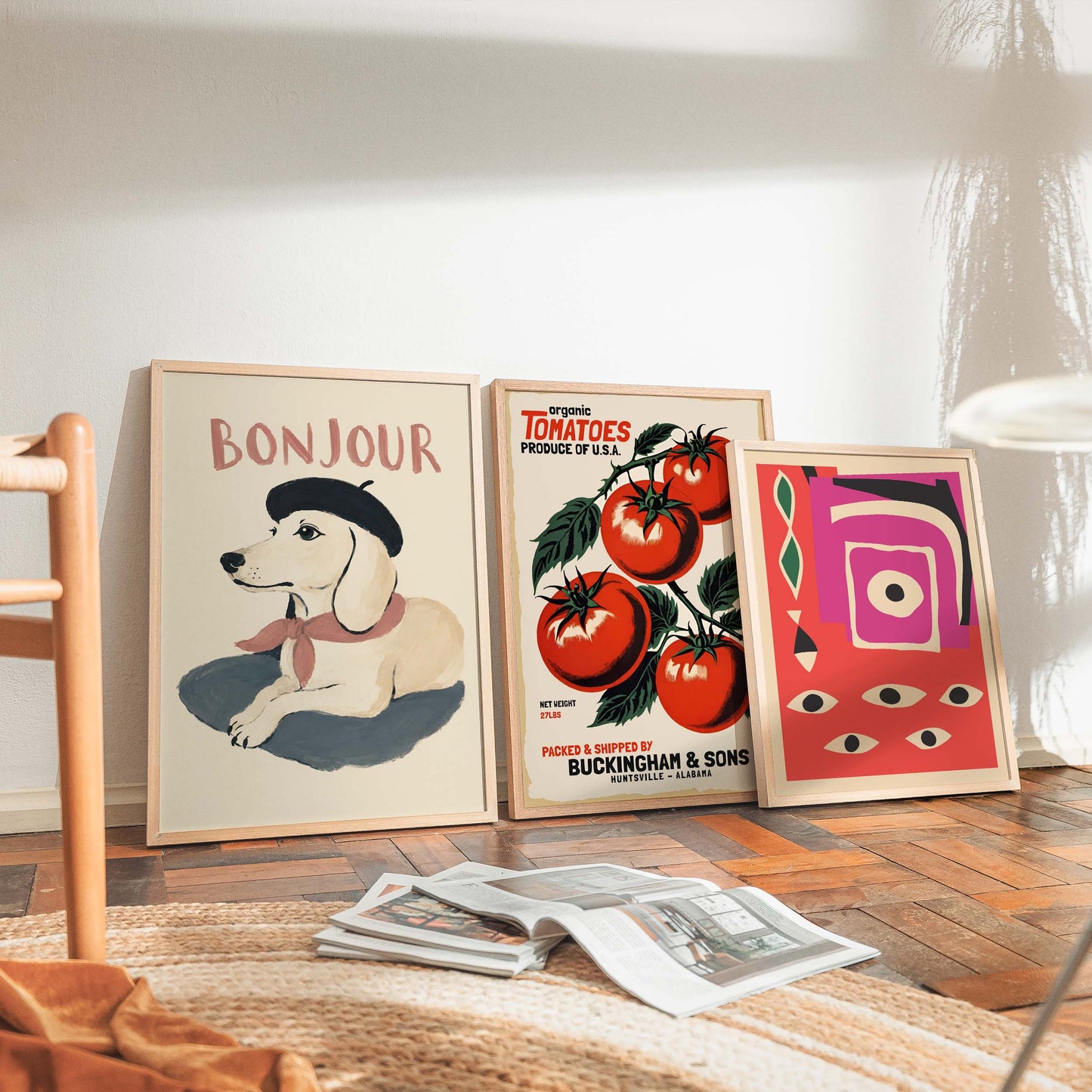 Bonjour Dachshund Wall Art Print