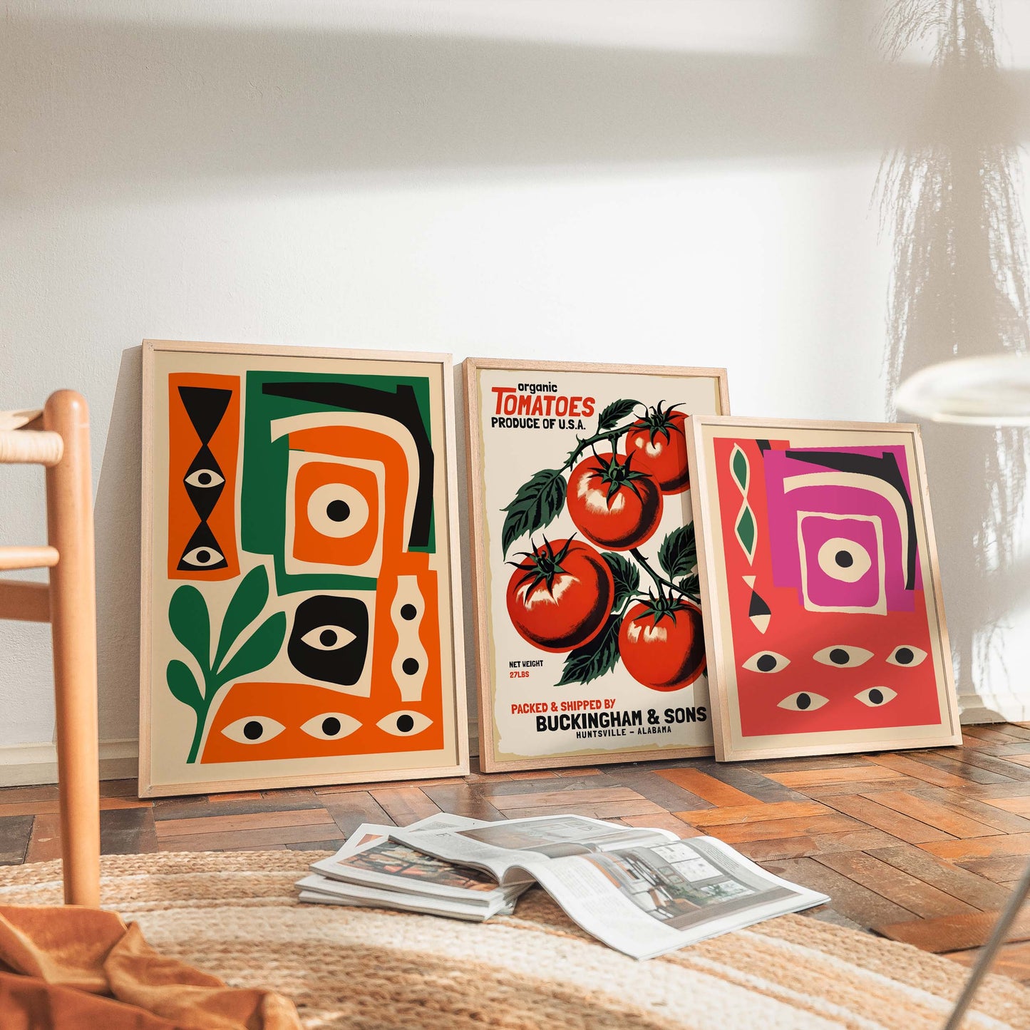 Abstract Eyes Living Room Wall Art