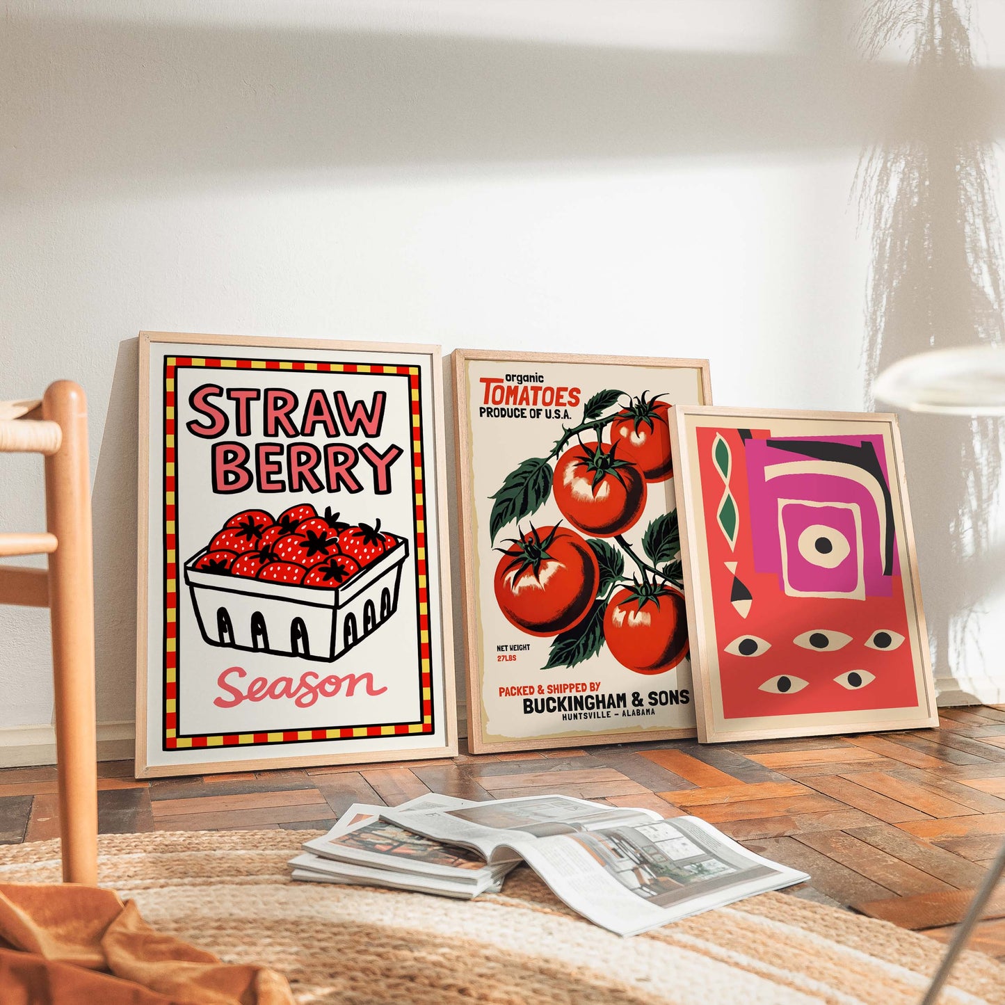 Strawberry Season Poster Wall Print