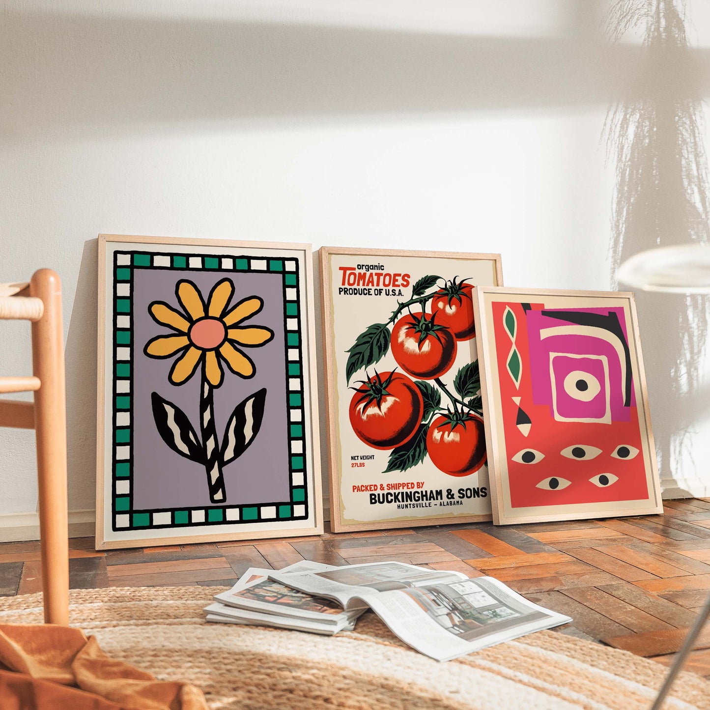 Scandinavian Daisy Poster Wall Art