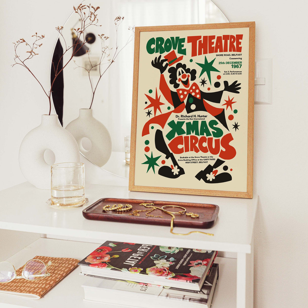Xmas Circus Vintage Poster Print