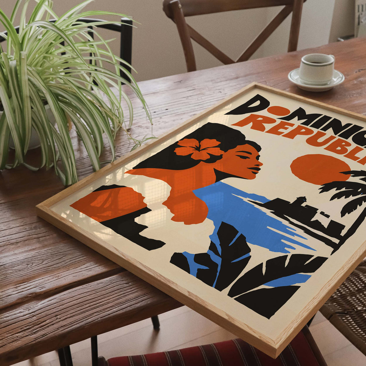 Dominican Republic Vintage Tropical Travel Poster Print