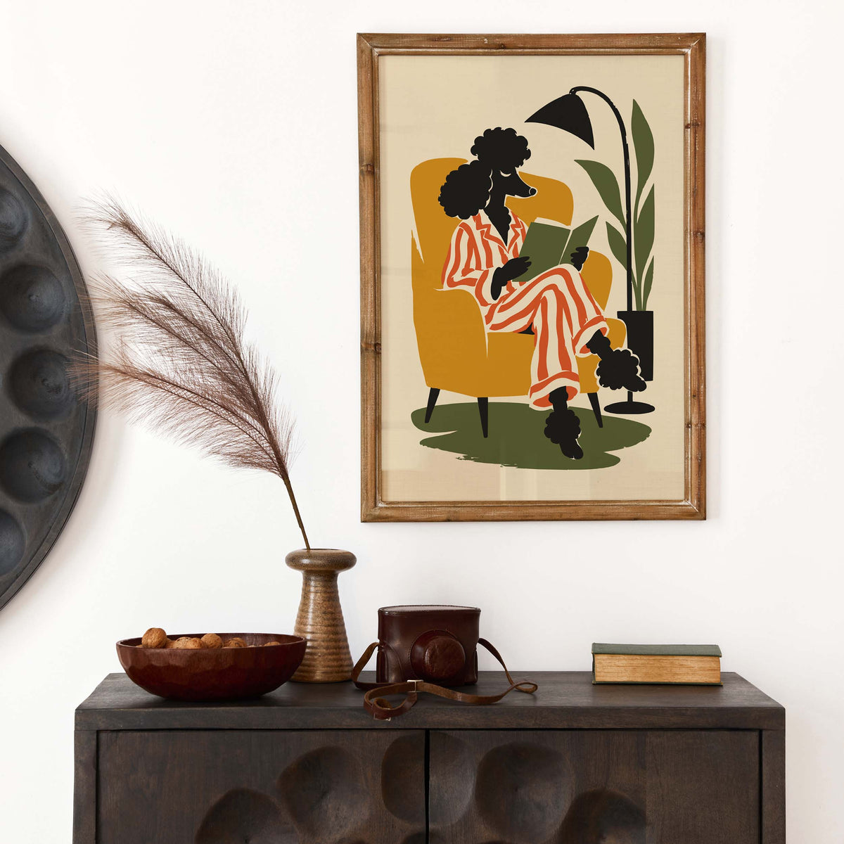 Poodle Reading Book Lover Print