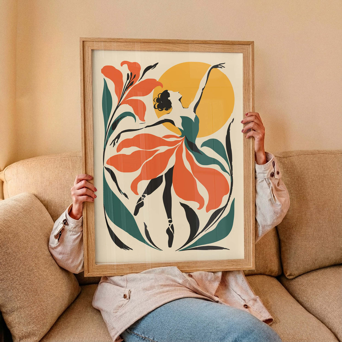 Ballet Dancer Vintage Botanical Wall Art Print