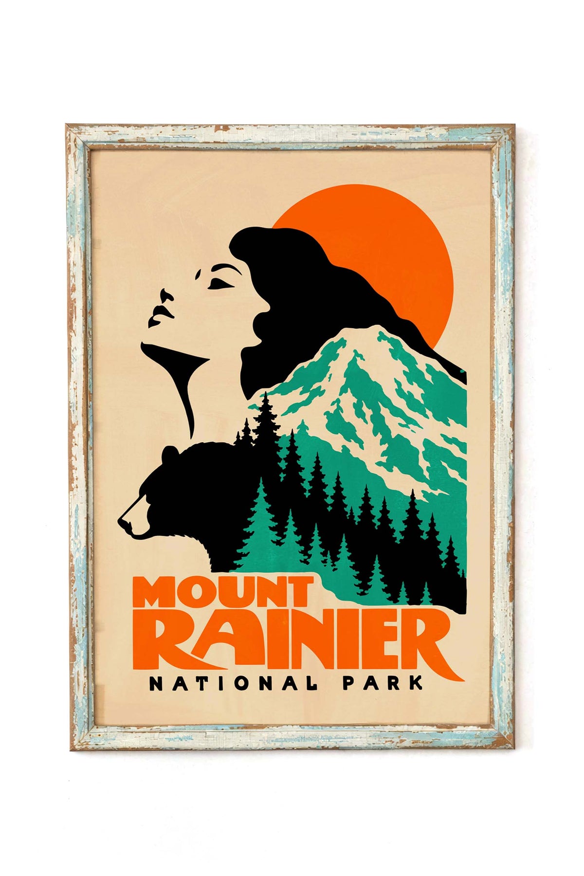 Mount Rainier National Park Vintage Travel Print