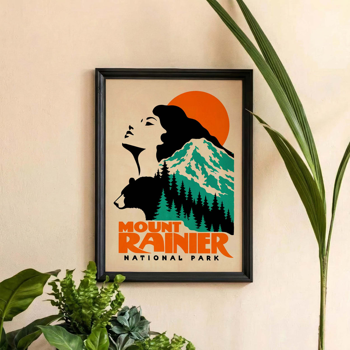 Mount Rainier National Park Vintage Travel Print