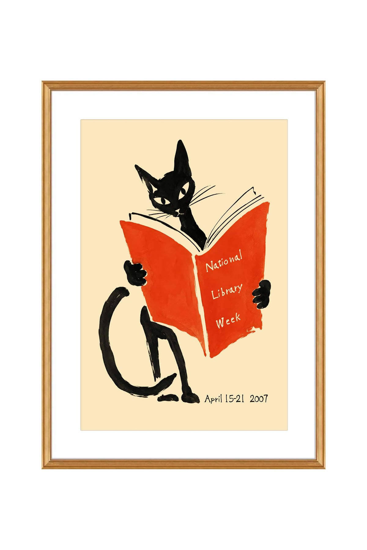 National Library Week Black Cat Poster