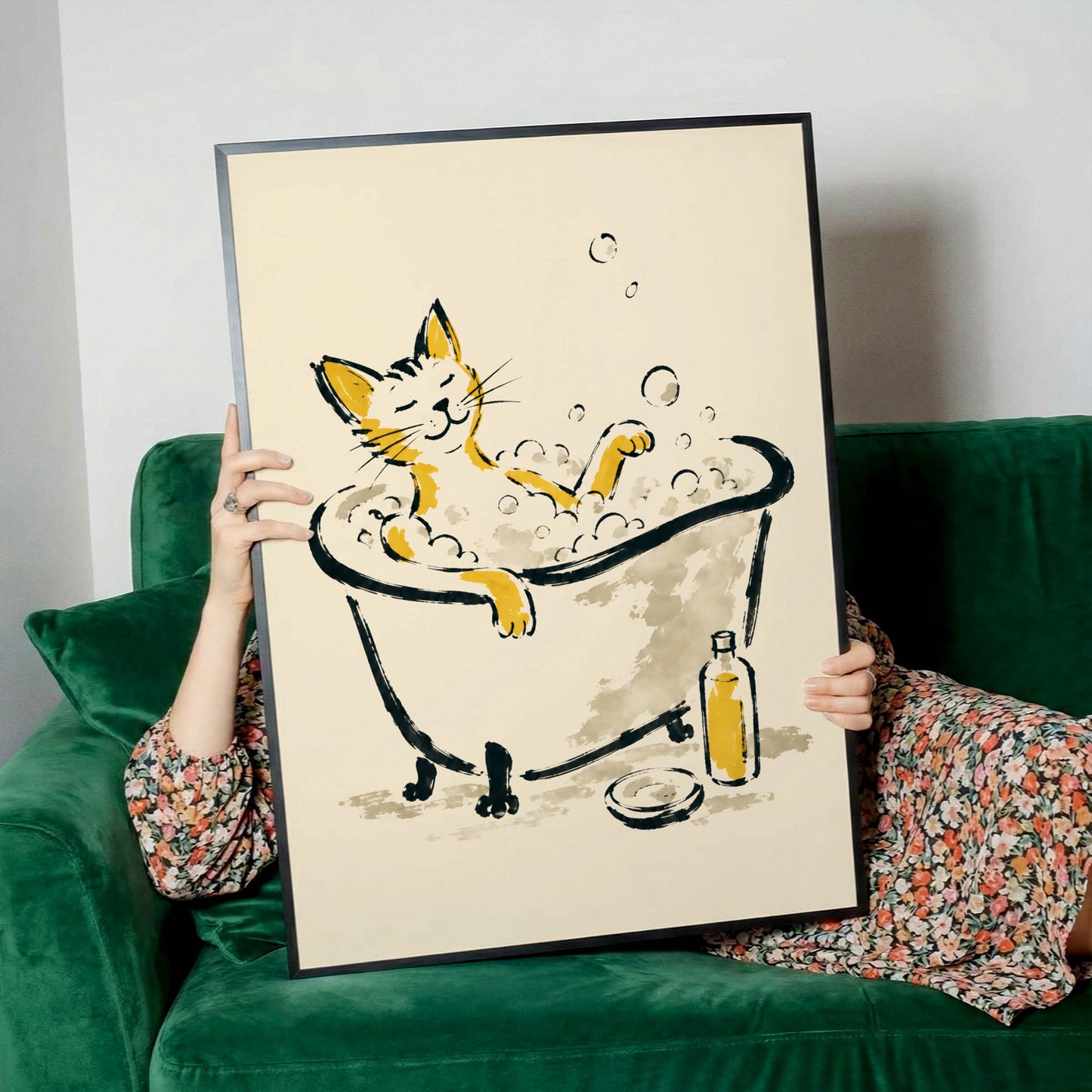 Relaxing Cat Bathtub Poster