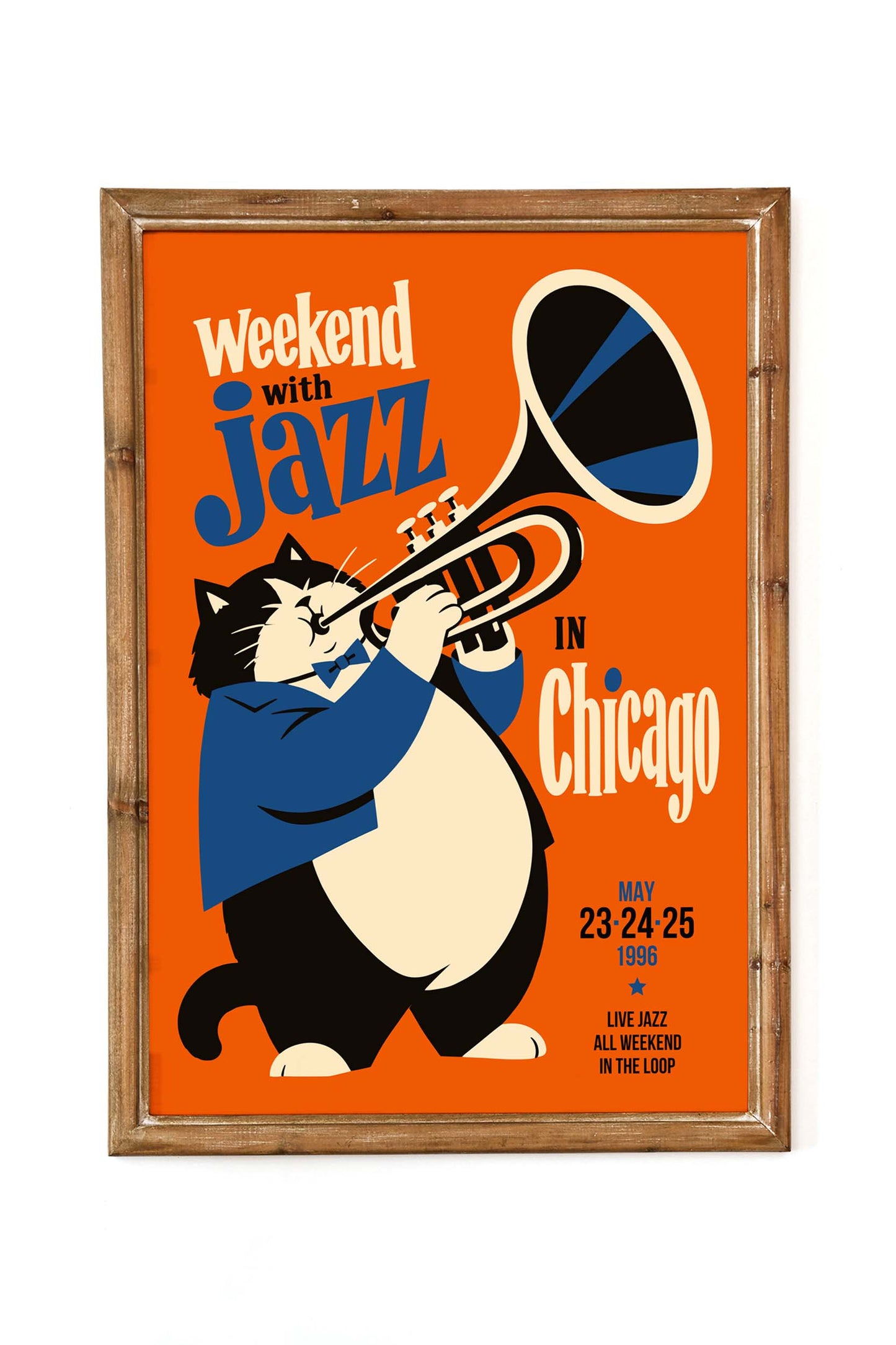 Weekend with Jazz Chicago Cat Poster
