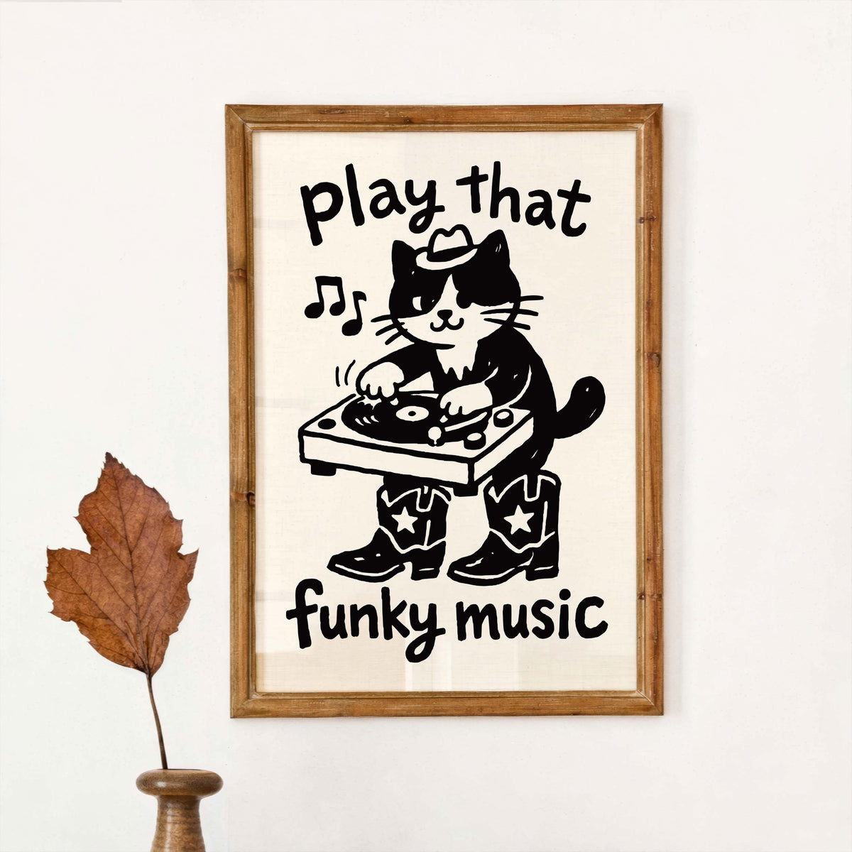 DJ Cat Vinyl Poster Print Wall Art