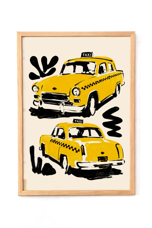 Vintage Yellow Taxi Poster