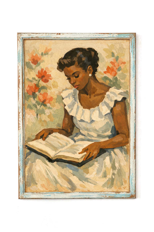 Woman Reading Book Art Print