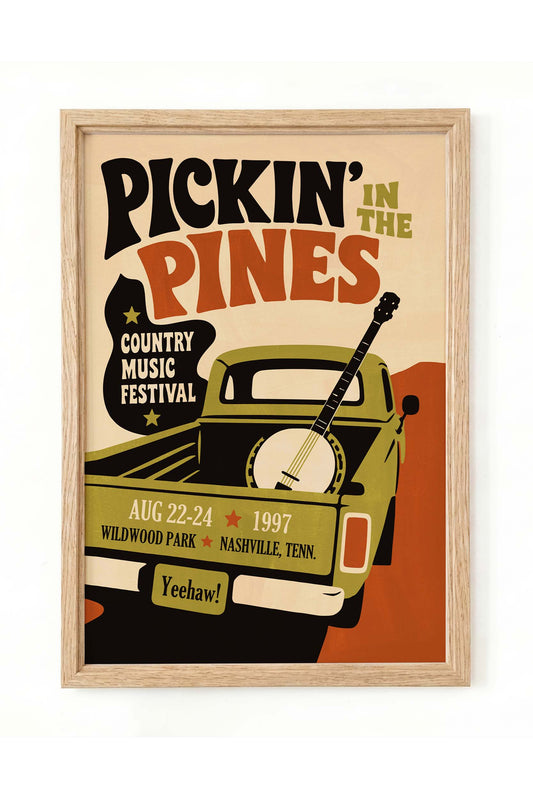 Pickin’ Pines Country Music Festival Poster Print