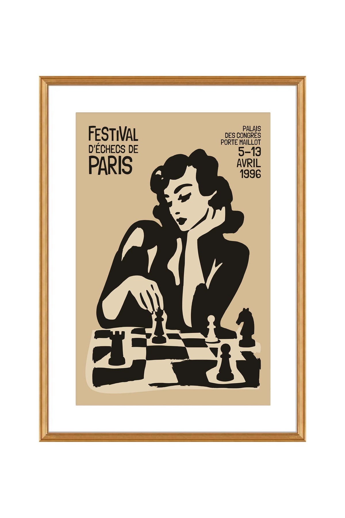 Paris Chess Festival Vintage Poster Print