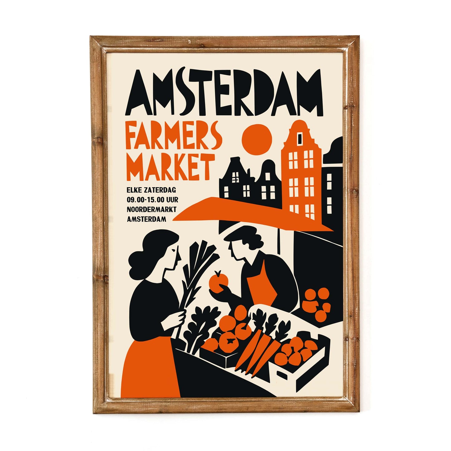 Amsterdam Farmers Market Vintage Poster