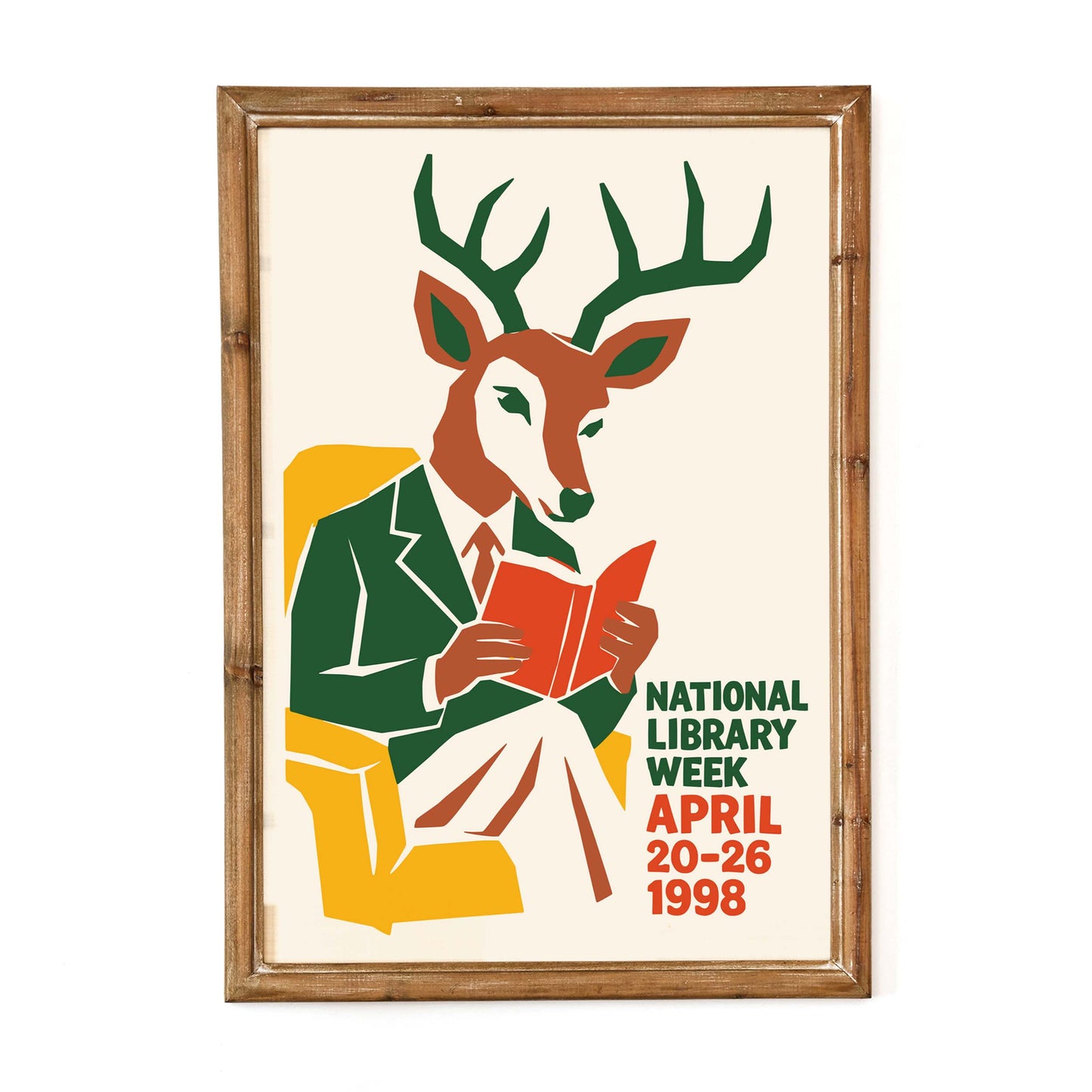 National Library Week Deer Poster