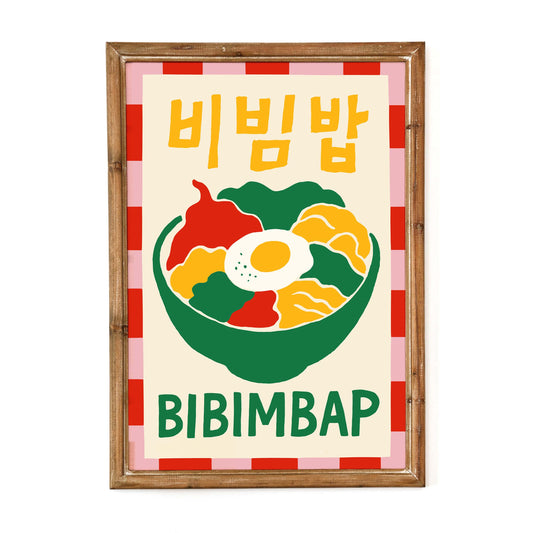 Korean Bibimbap Food Poster Art Print