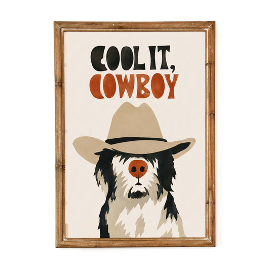 Cowboy Dog Poster Living Room