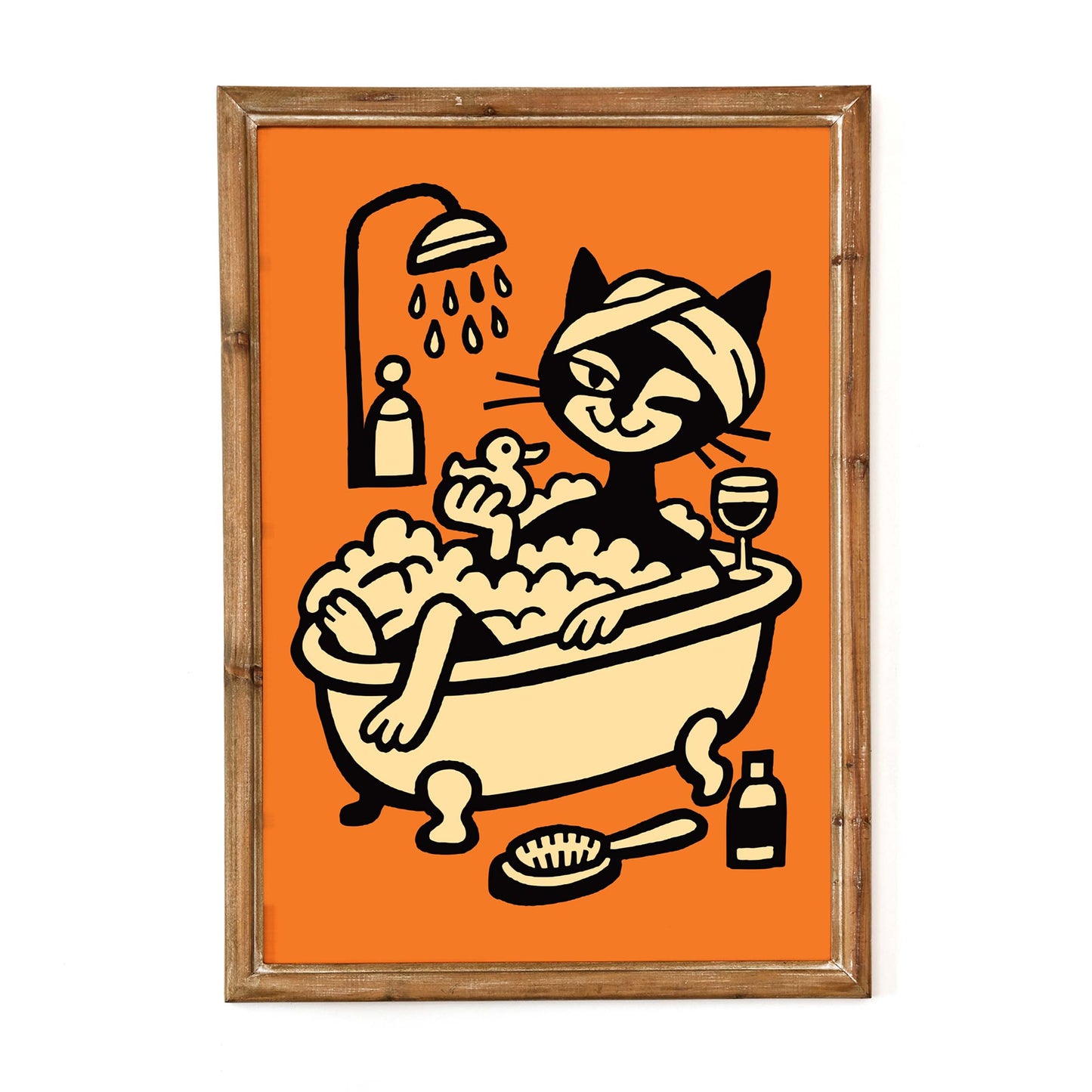 Cat Bath Relaxation Poster Print