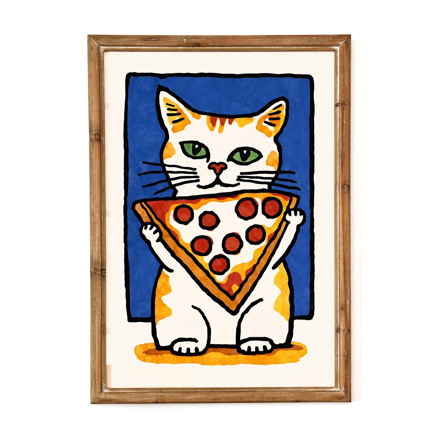Pizza Cat Fun Poster Art Print