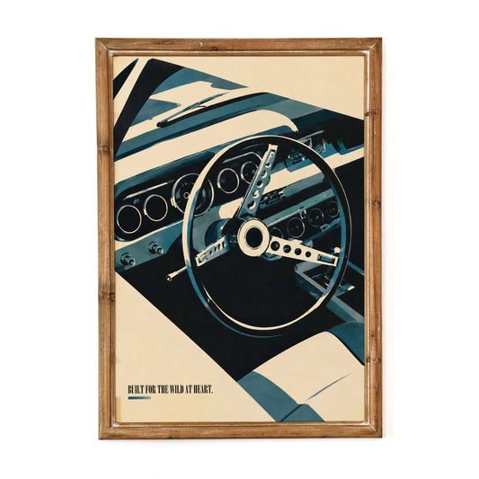 Classic Car Interior Garage Poster