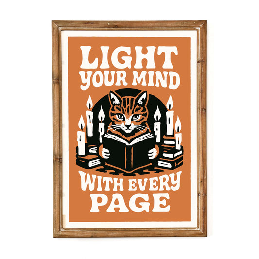 Literary Cat Poster Wall Art