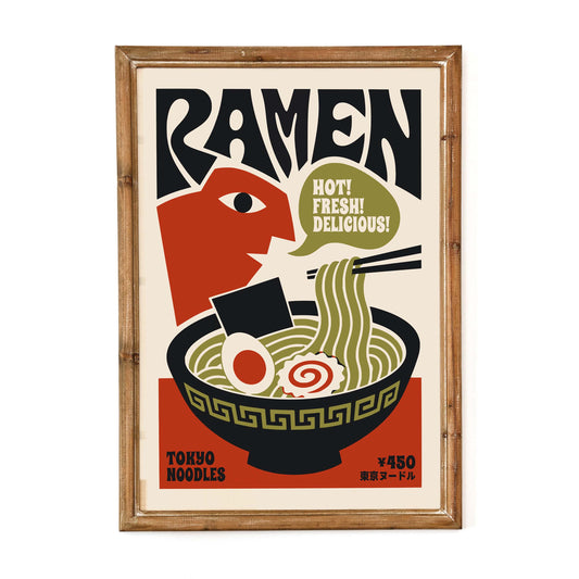 Tokyo Ramen Noodles Vintage Kitchen Poster