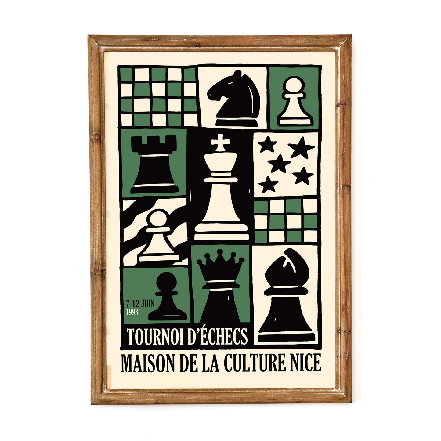Green Chess Tournament Vintage Poster