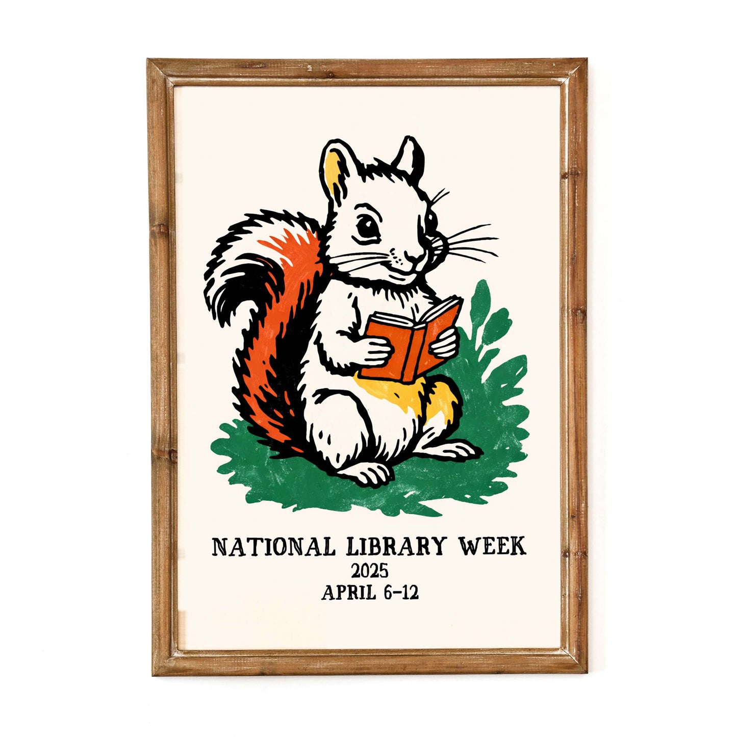 National Library Week Squirrel Poster