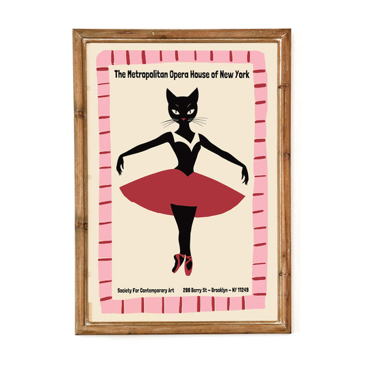 Ballet Cat Poster Print