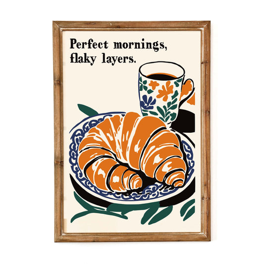 Croissant Coffee Breakfast Print