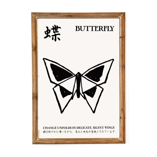 Japanese Origami Butterfly Poster Print