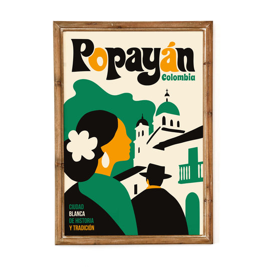 Popayán Colombia Travel Poster