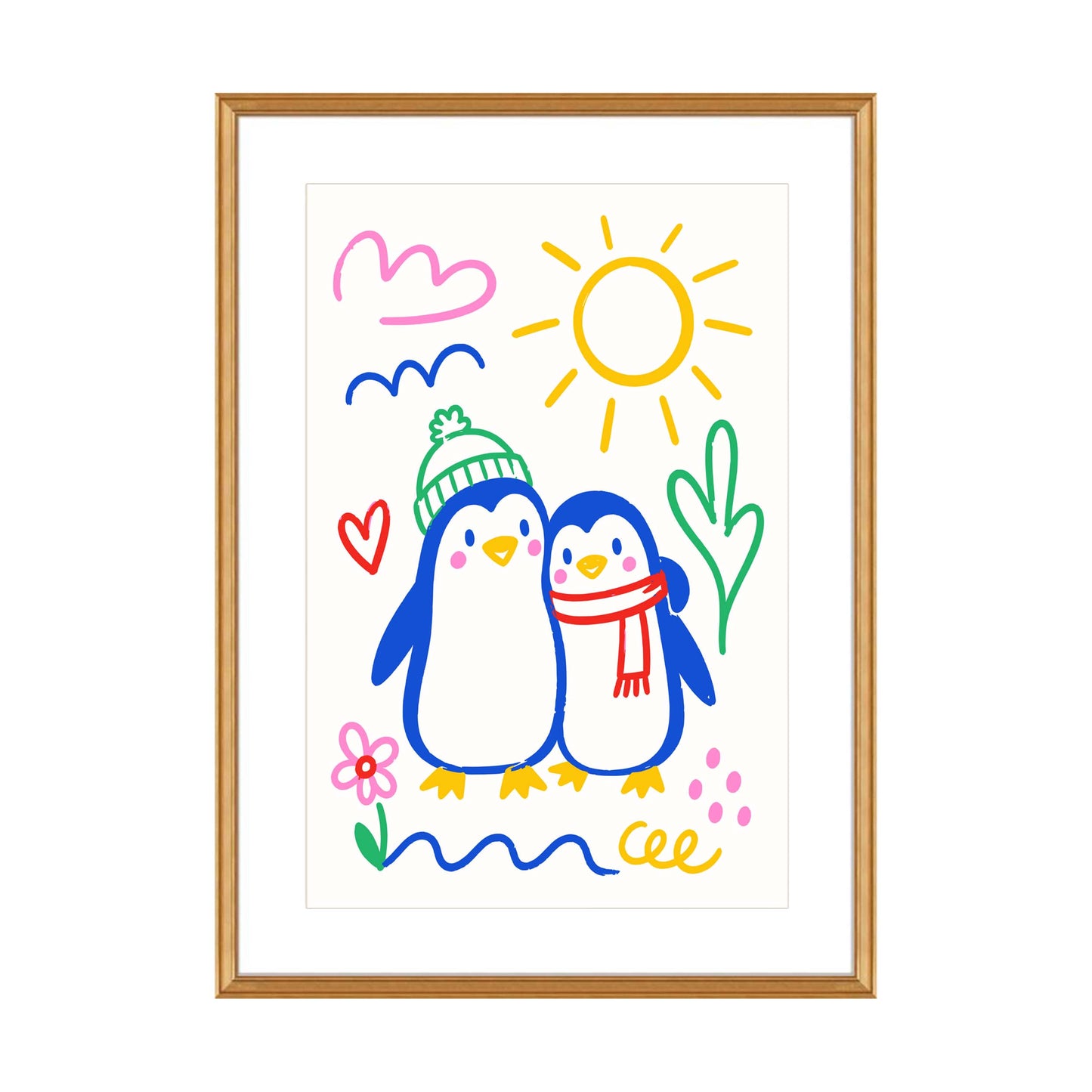 Penguin Couple Nursery Wall Art
