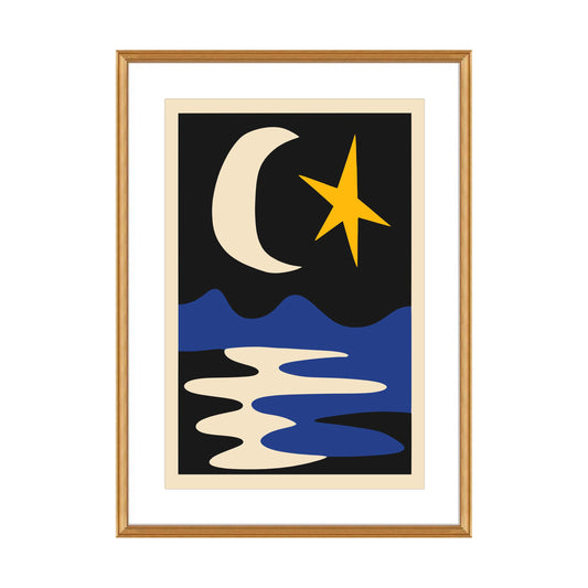 Moon Star Night Wall Art