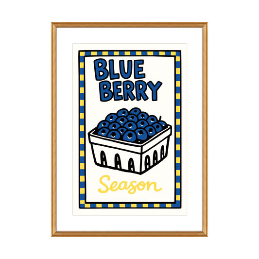 Blueberry Season Kitchen Poster Print