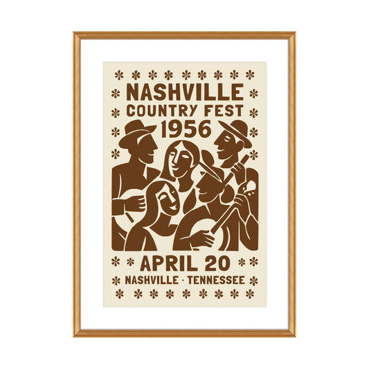 Nashville Country Fest 1956 Poster Print