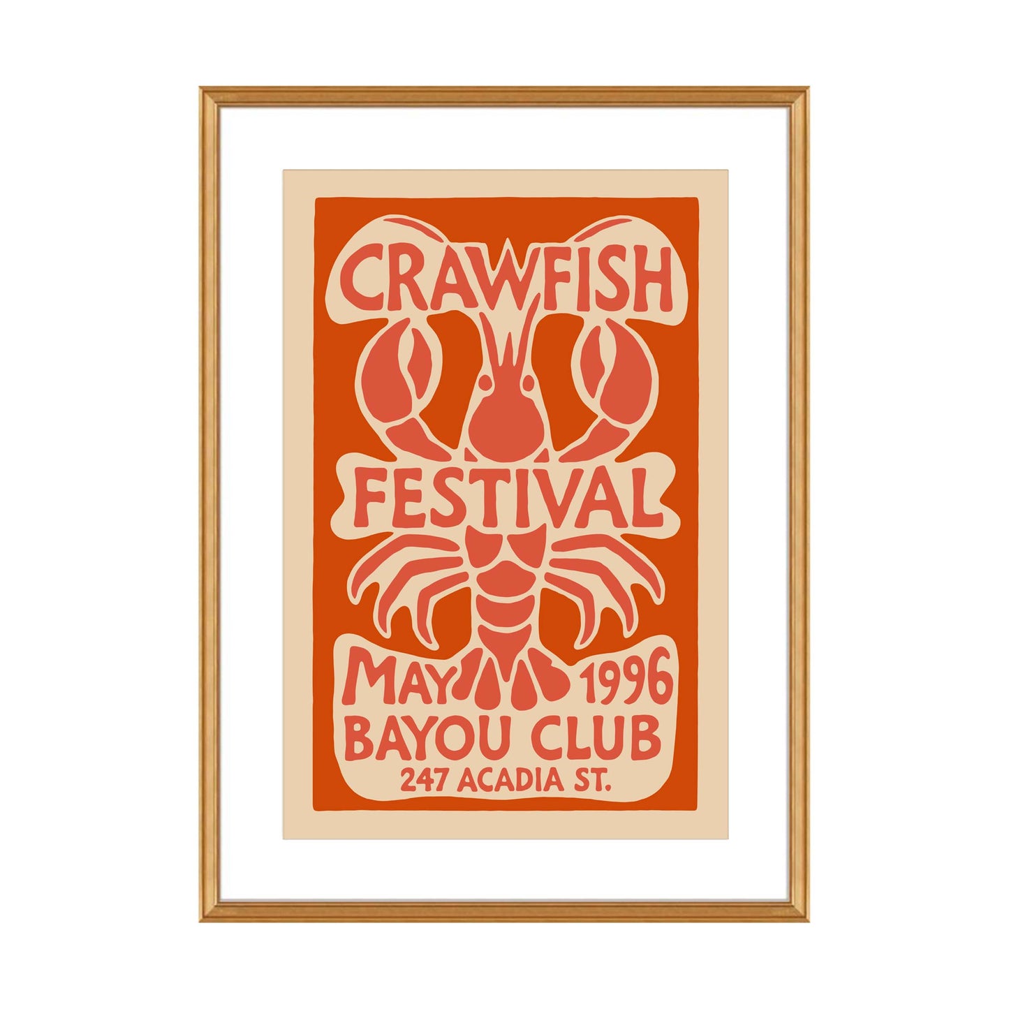 Retro Crawfish Festival Print
