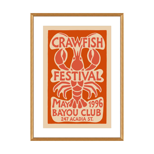 Retro Crawfish Festival Print