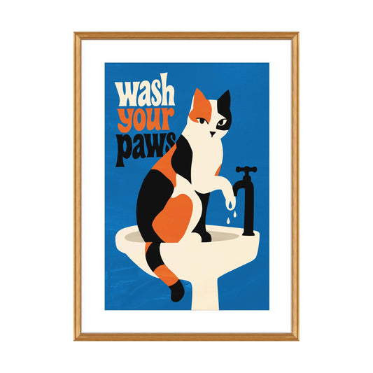 Wash Your Paws Cat Print