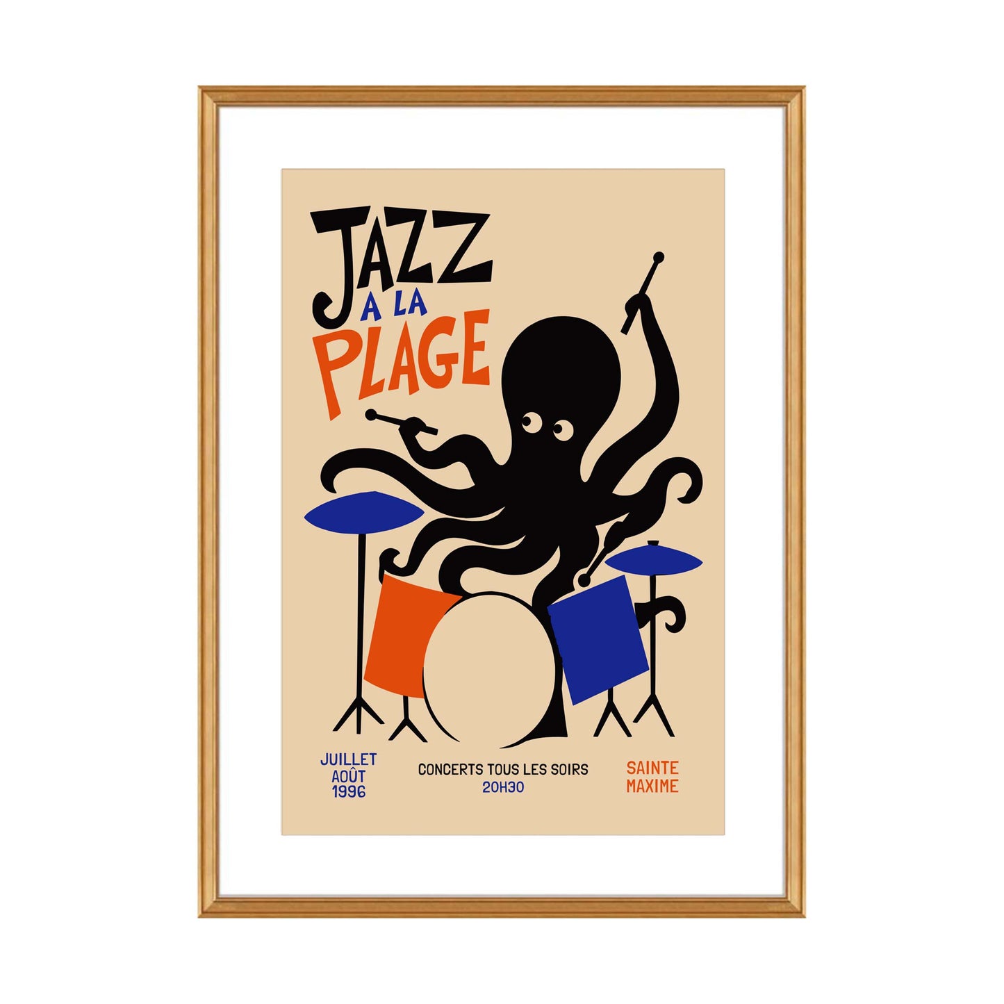 Jazz A La Plage Octopus Poster