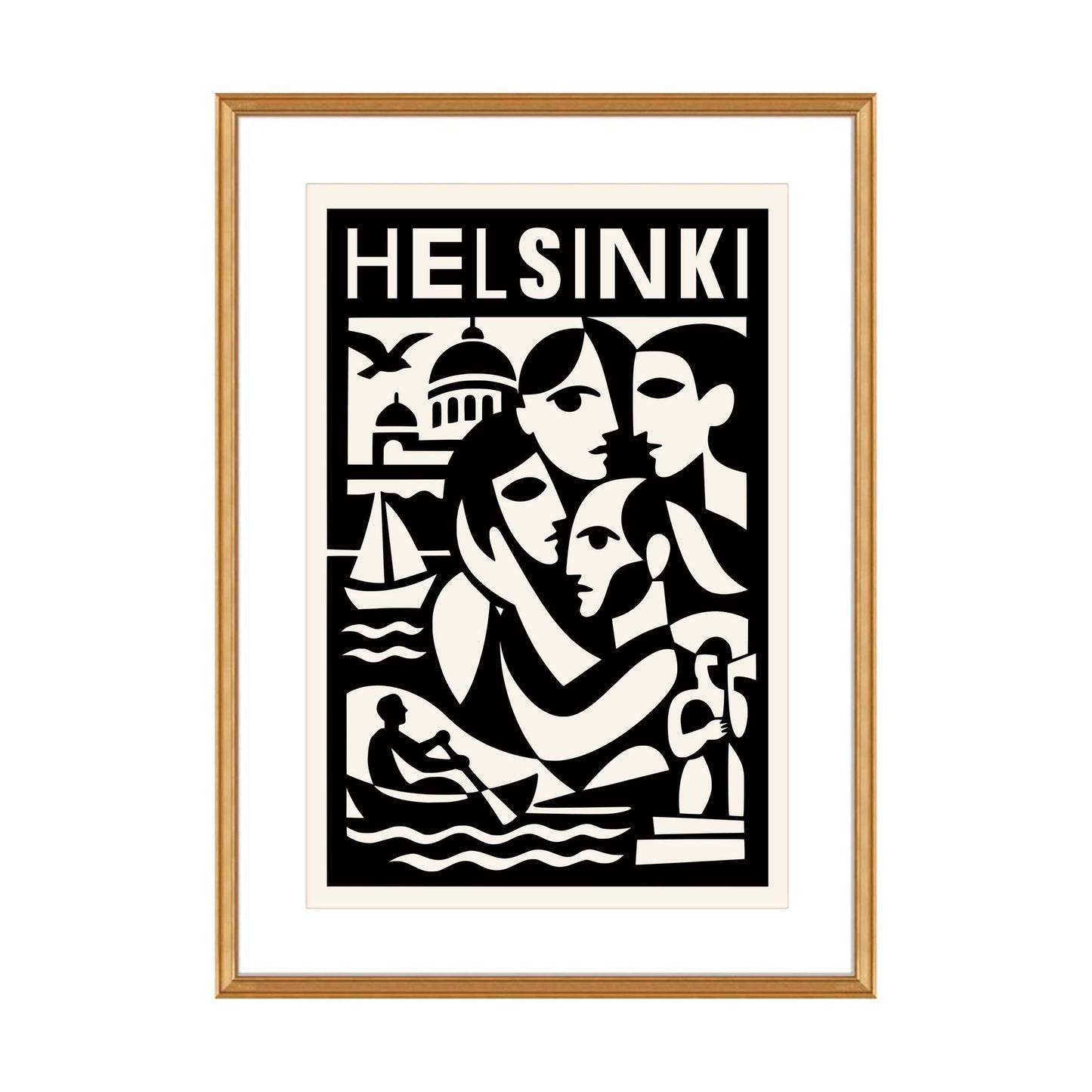 Helsinki City Abstract Wall Print