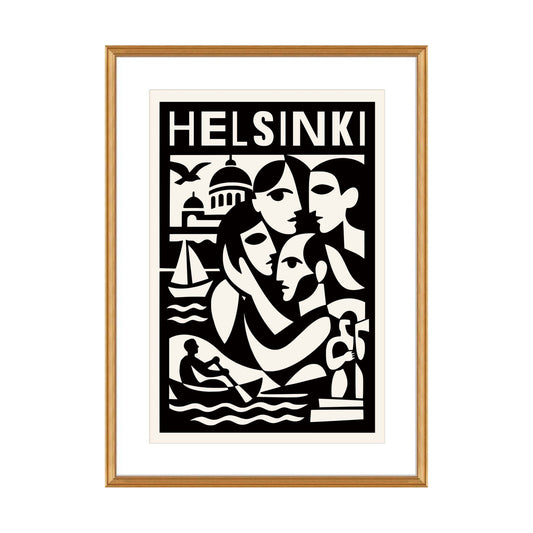 Helsinki City Abstract Wall Print