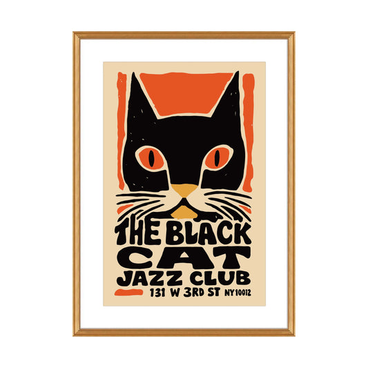 Black Cat Jazz Club Poster Print
