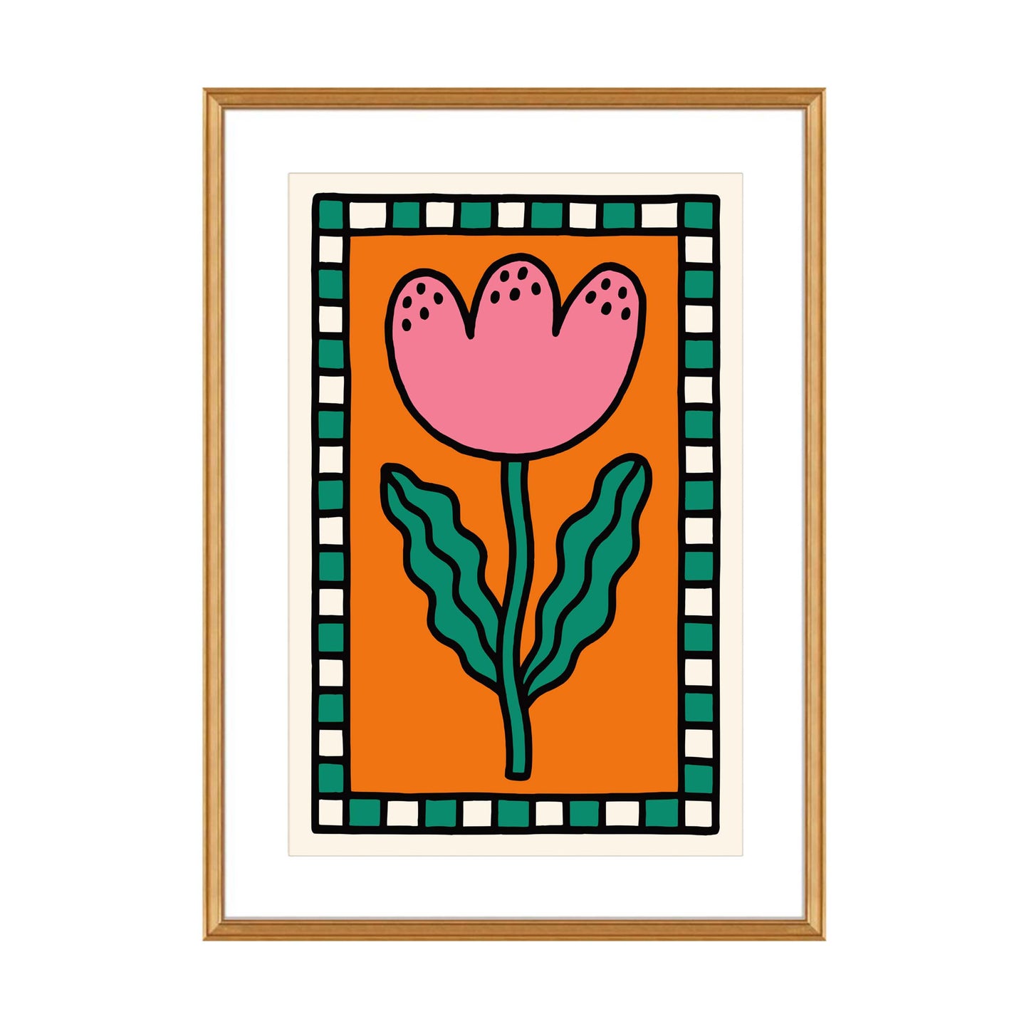 Modern Folk Tulip Poster Wall Art