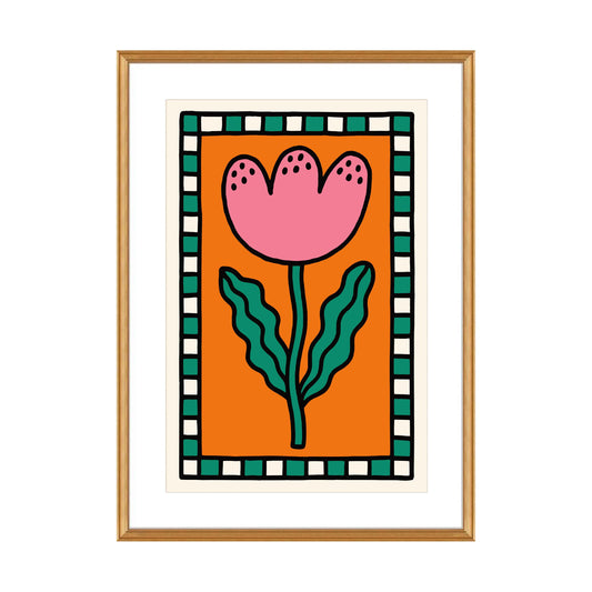 Modern Folk Tulip Poster Wall Art