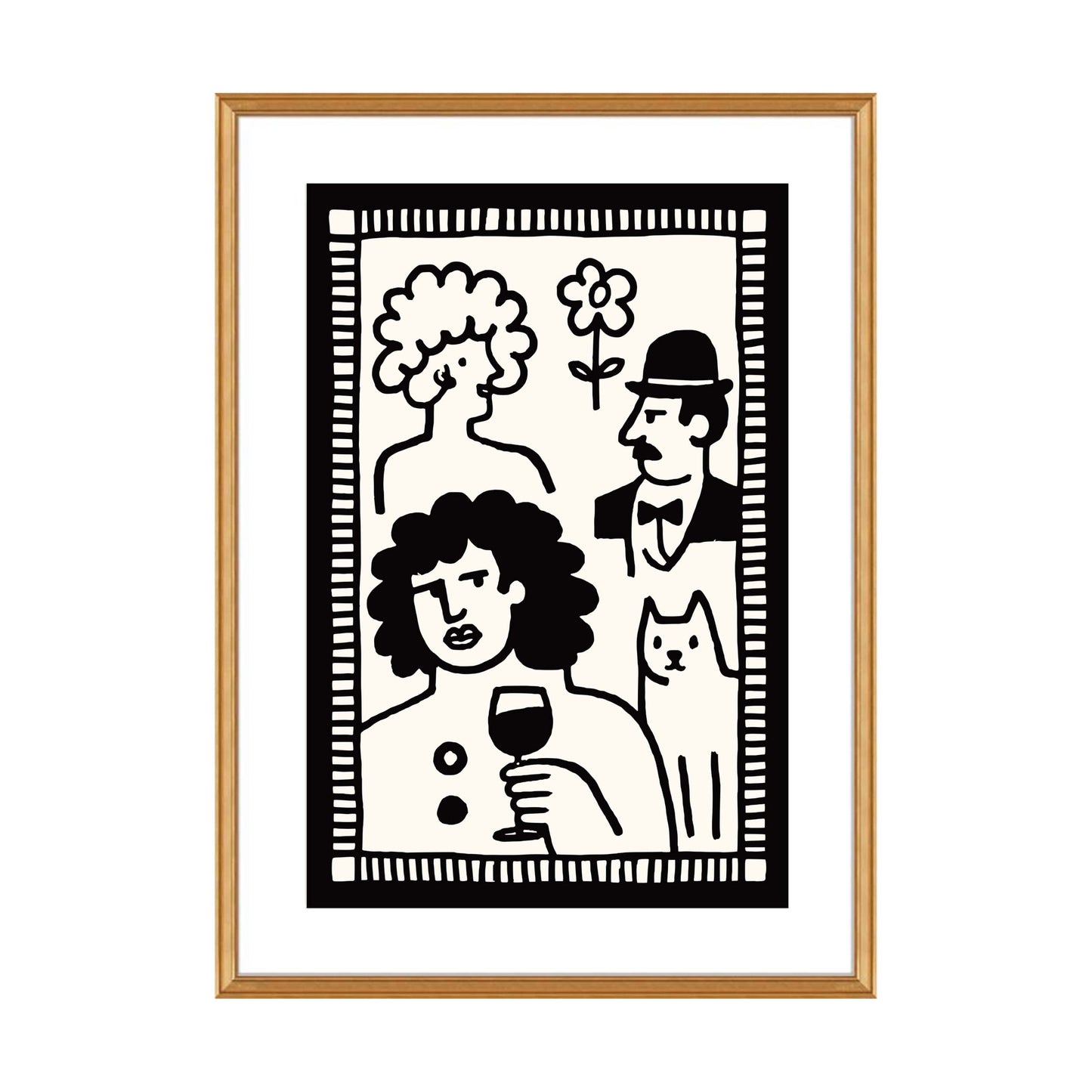 Wine Portrait Character Poster Print