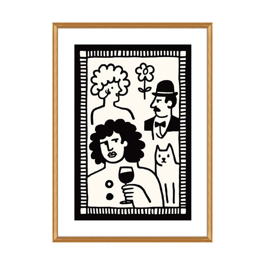 Wine Portrait Character Poster Print